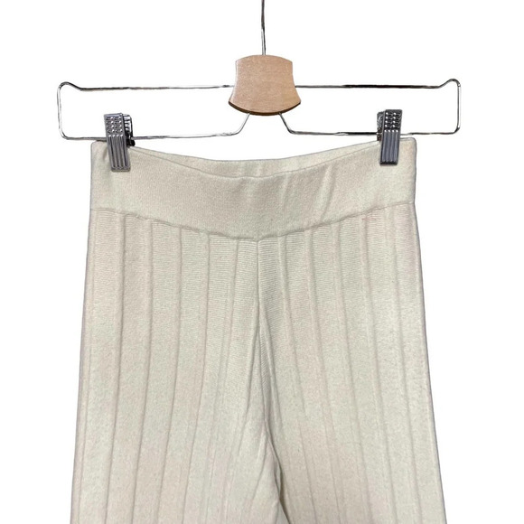 Tabula Rasa Culotte in Ecru Ribbed Sweater Knit Wide-Leg Pants Cream Size XS - Picture 2 of 6